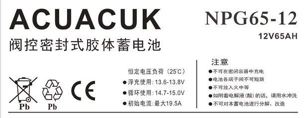 NPG65-12,12V65AH